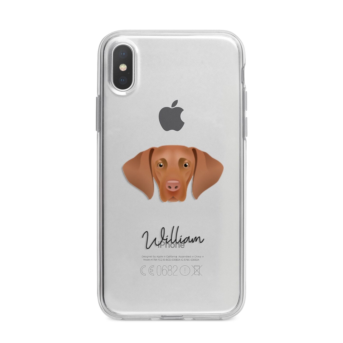 Hungarian Vizsla Personalised iPhone X Bumper Case on Silver iPhone Alternative Image 1