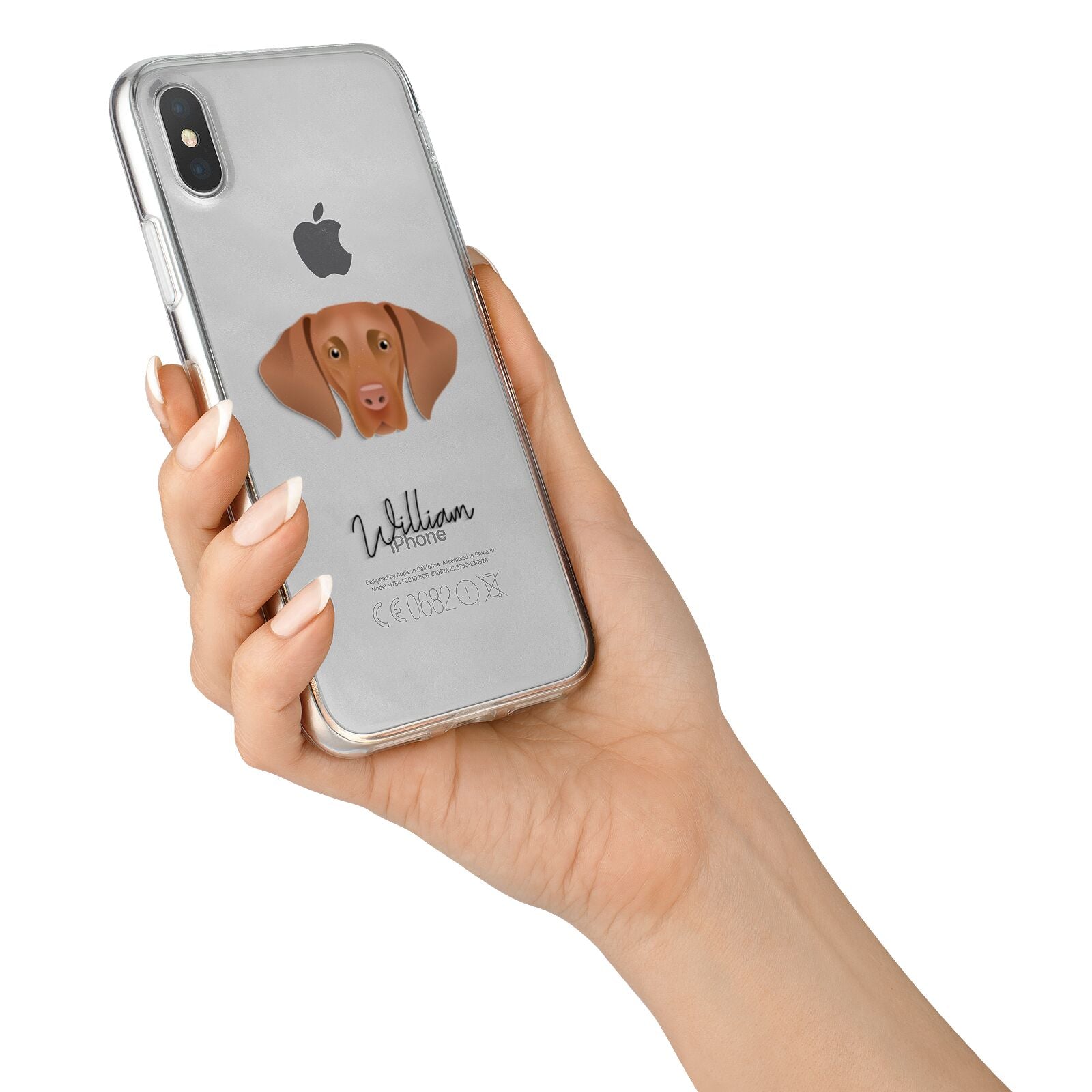 Hungarian Vizsla Personalised iPhone X Bumper Case on Silver iPhone Alternative Image 2