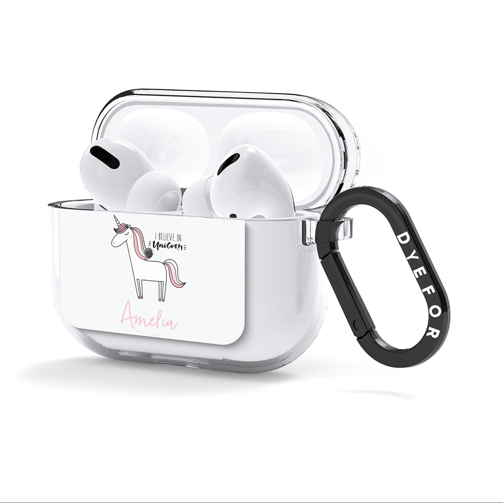 I Believe in Unicorn AirPods Clear Case 3rd Gen Side Image