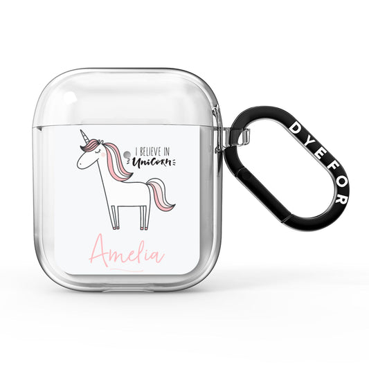I Believe in Unicorn AirPods Clear Case