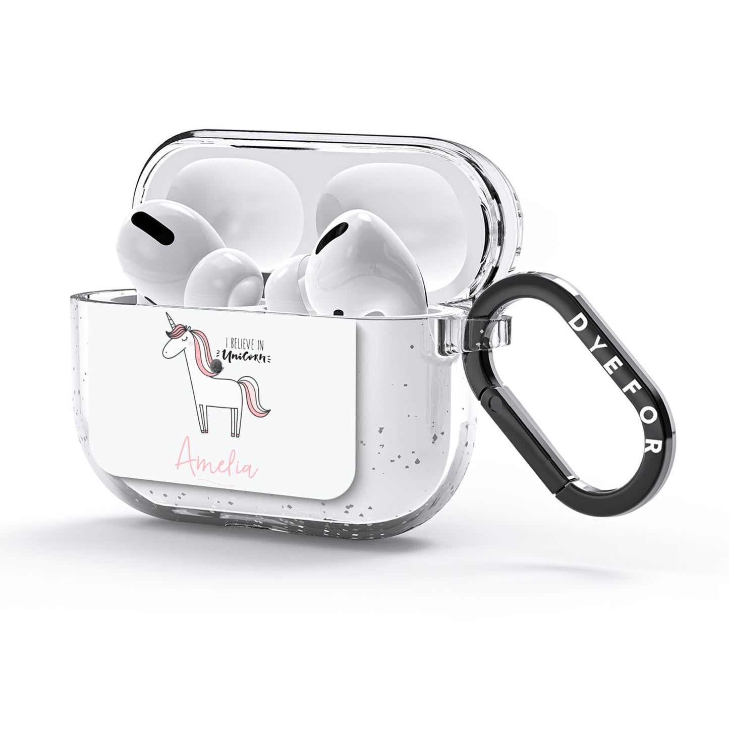 I Believe in Unicorn AirPods Glitter Case 3rd Gen Side Image