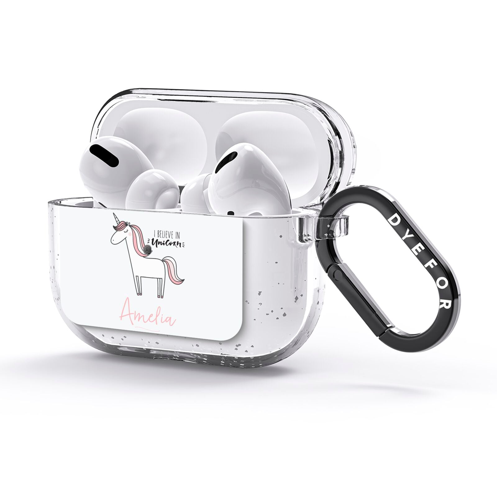 I Believe in Unicorn AirPods Glitter Case 3rd Gen Side Image