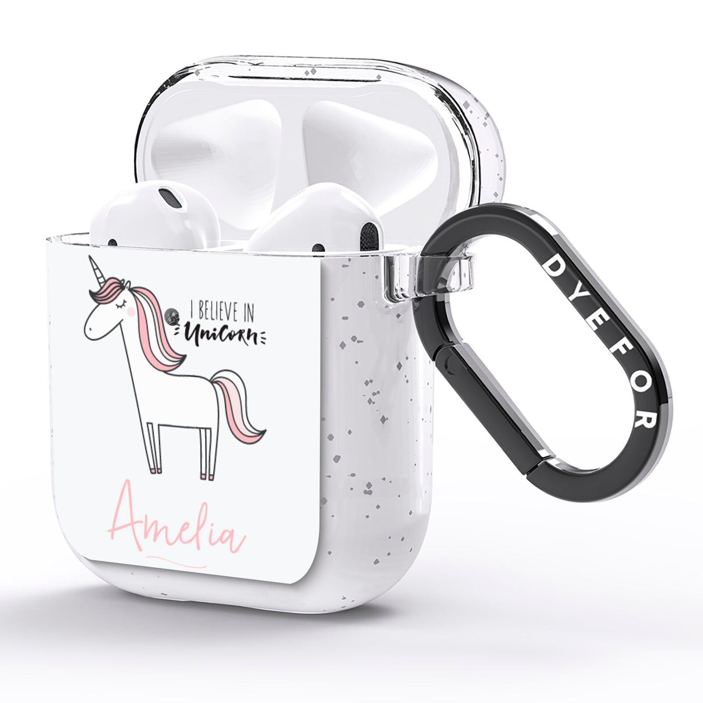 I Believe in Unicorn AirPods Glitter Case Side Image