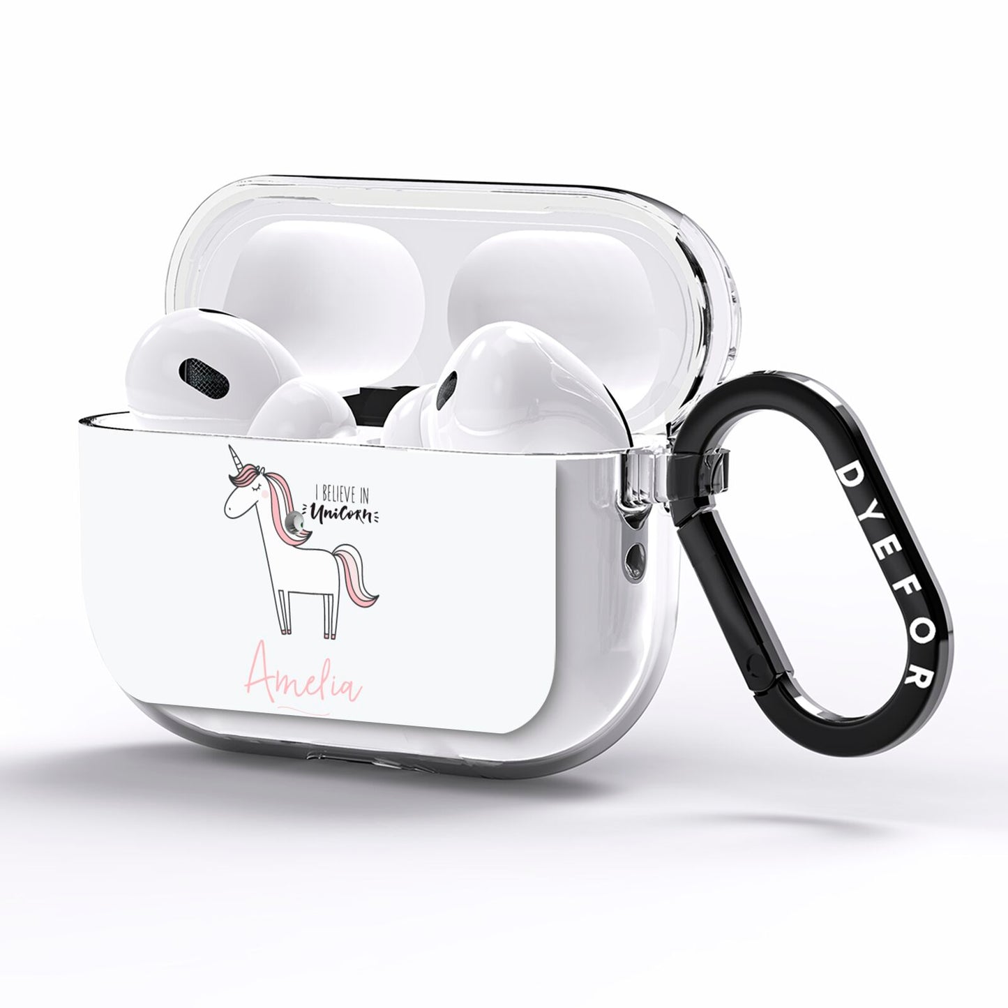I Believe in Unicorn AirPods Pro Clear Case Side Image