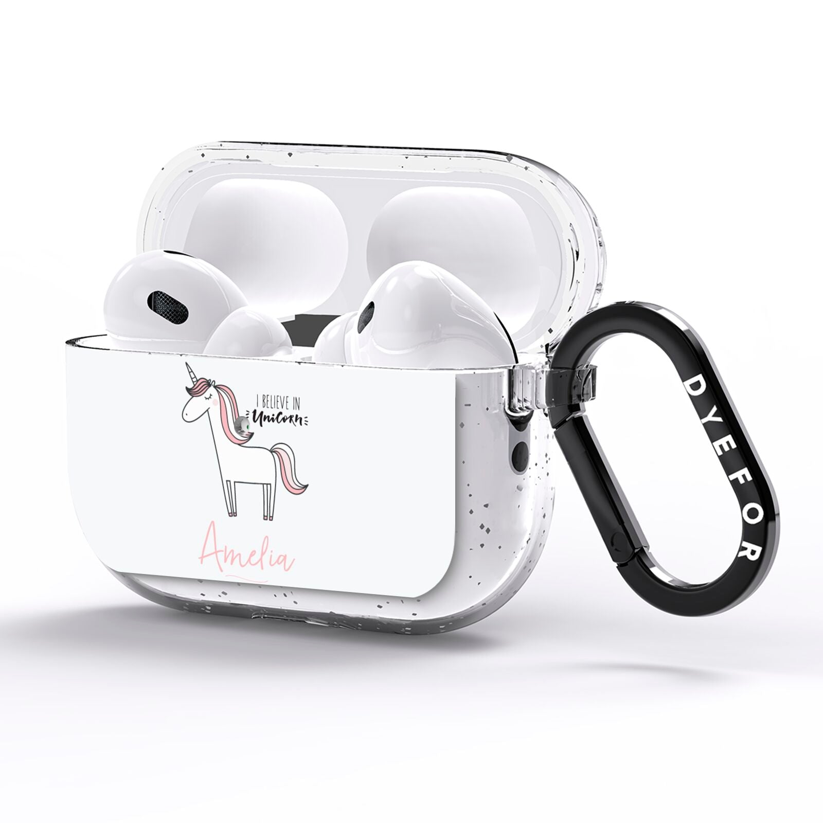 I Believe in Unicorn AirPods Pro Glitter Case Side Image
