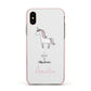 I Believe in Unicorn Apple iPhone Xs Impact Case Pink Edge on Gold Phone