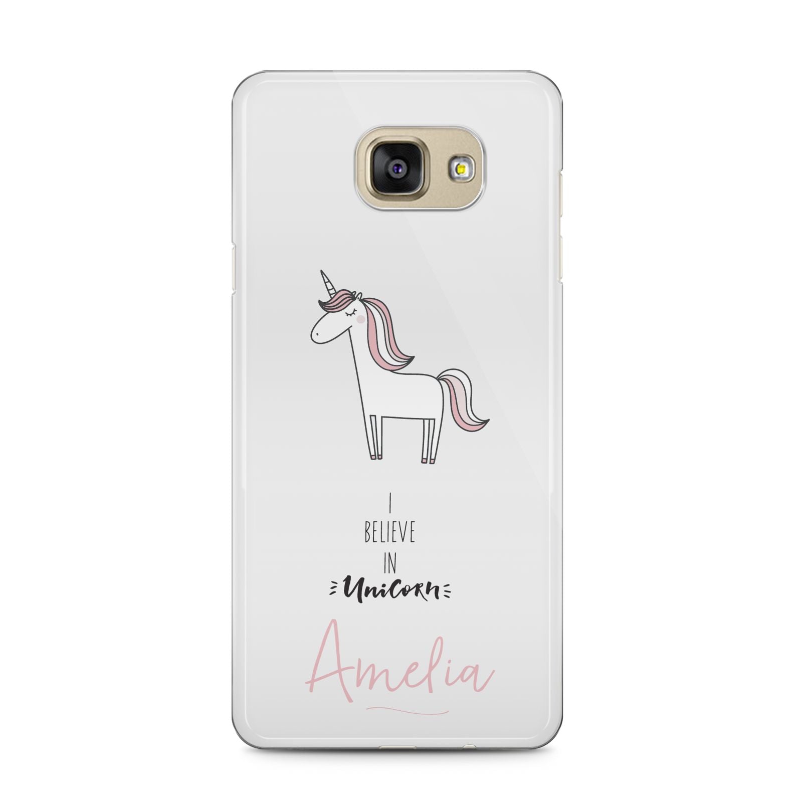 I Believe in Unicorn Samsung Galaxy A5 2016 Case on gold phone