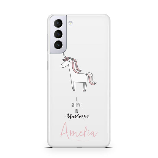 I Believe in Unicorn Samsung S21 Plus Phone Case