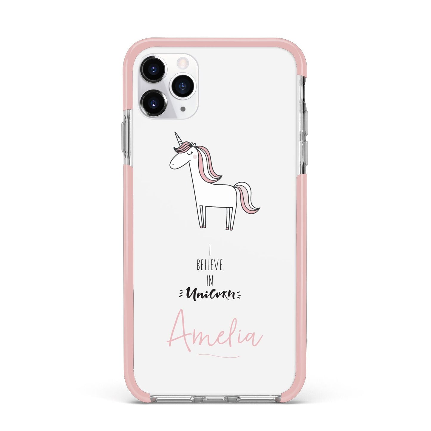 I Believe in Unicorn iPhone 11 Pro Max Impact Pink Edge Case