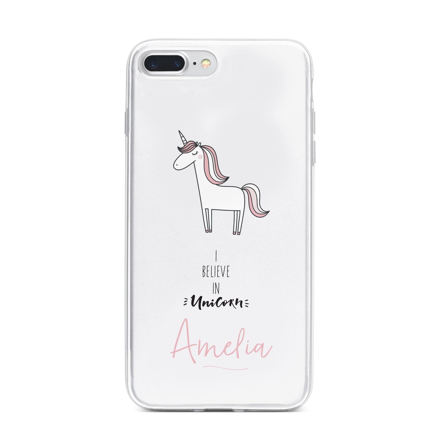 I Believe in Unicorn iPhone 7 Plus Bumper Case on Silver iPhone