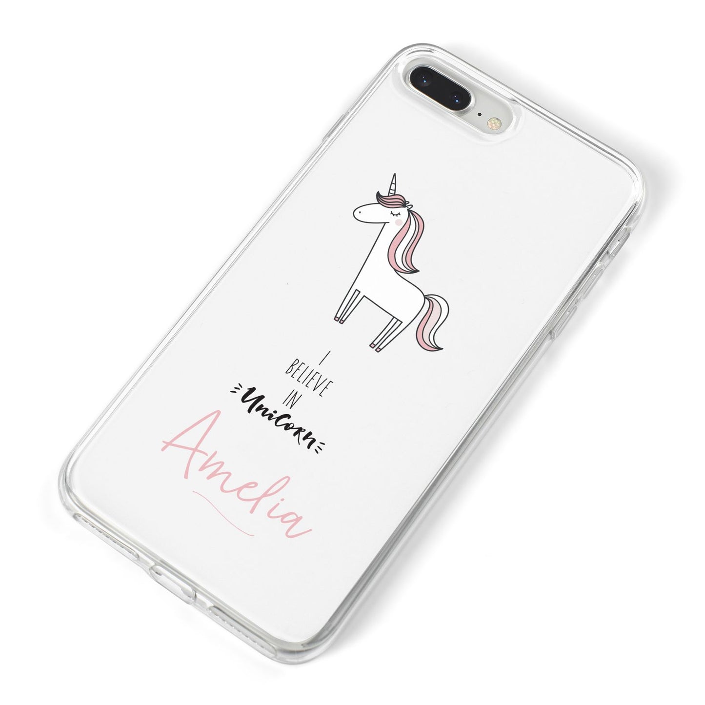 I Believe in Unicorn iPhone 8 Plus Bumper Case on Silver iPhone Alternative Image