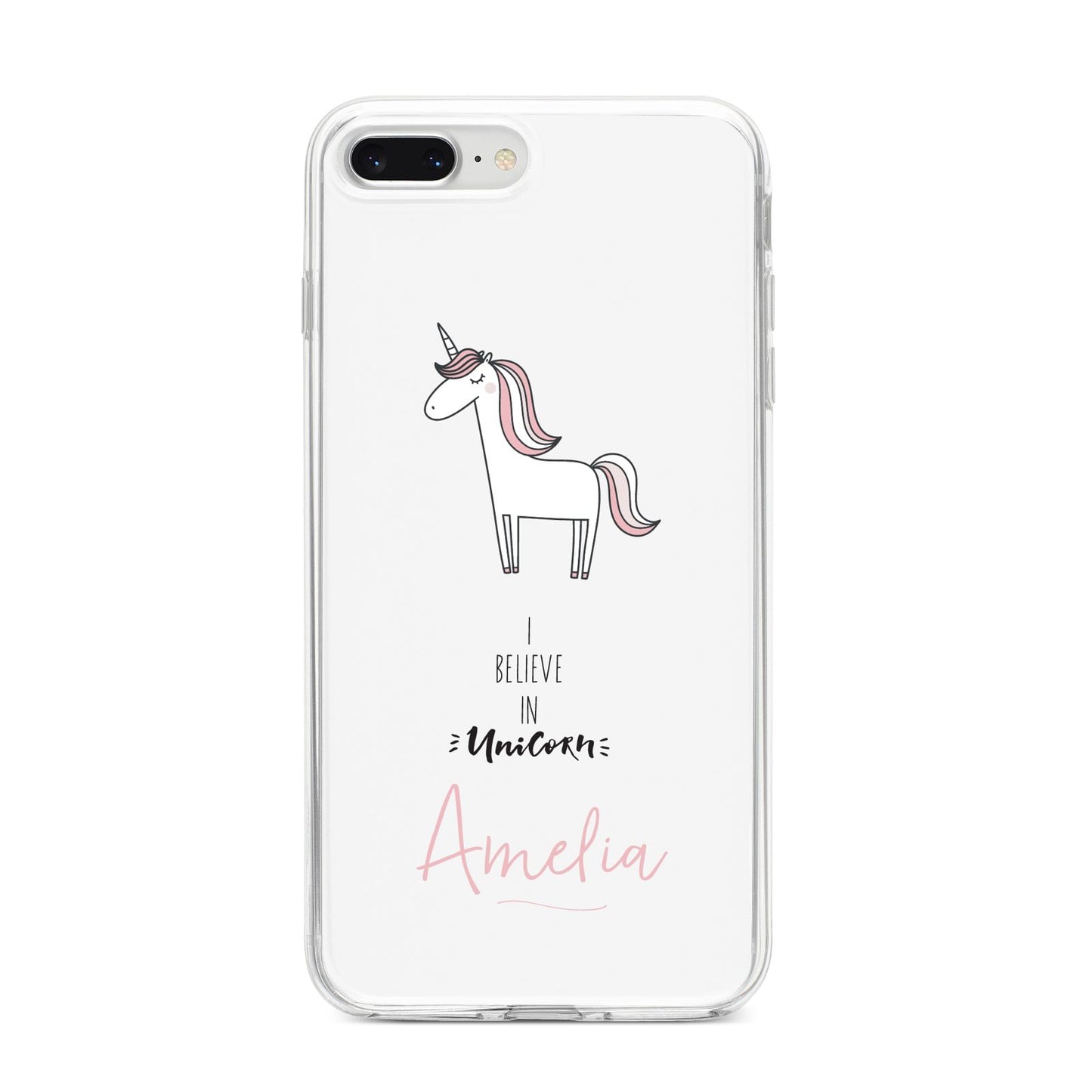 I Believe in Unicorn iPhone 8 Plus Bumper Case on Silver iPhone