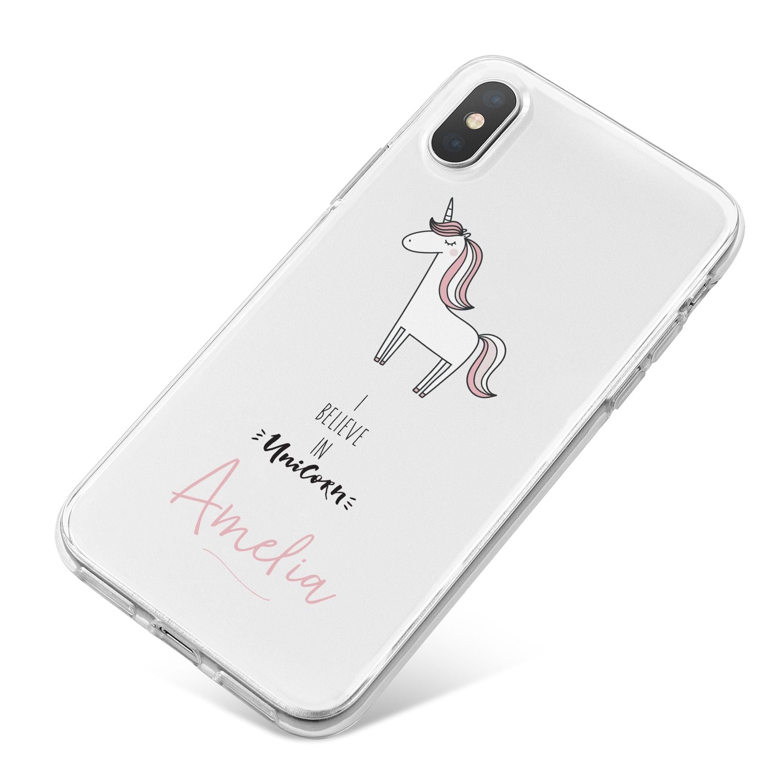 I Believe in Unicorn iPhone X Bumper Case on Silver iPhone