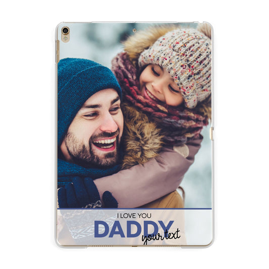 I Love You Daddy Personalised Photo Upload and Name Apple iPad Gold Case