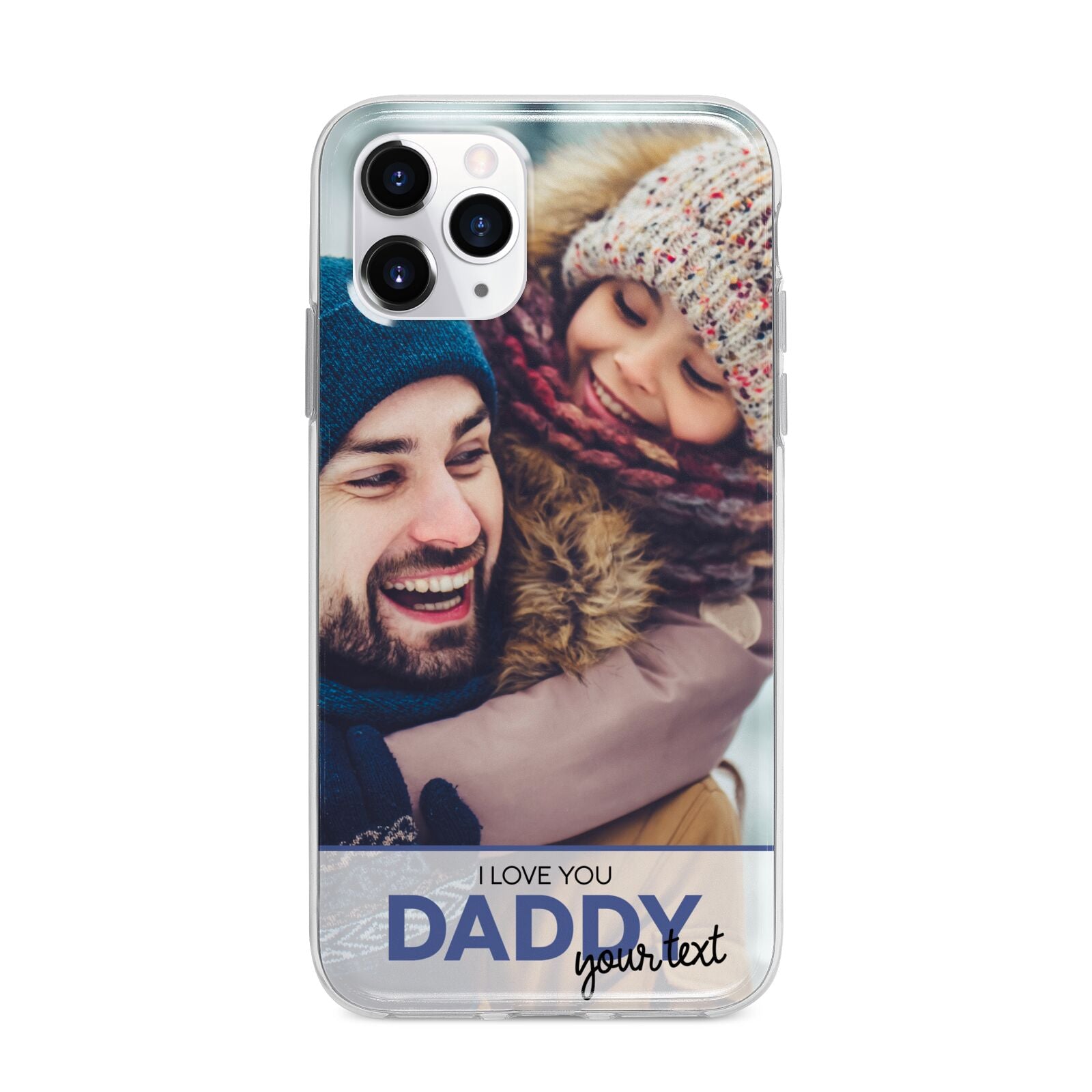 I Love You Daddy Personalised Photo Upload and Name Apple iPhone 11 Pro Max in Silver with Bumper Case
