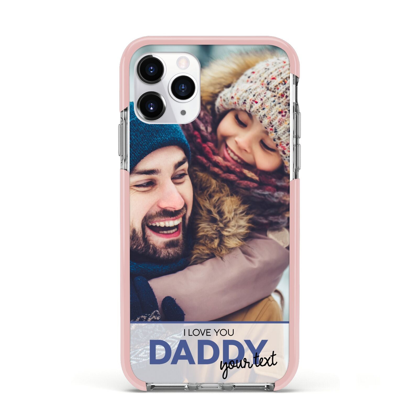 I Love You Daddy Personalised Photo Upload and Name Apple iPhone 11 Pro in Silver with Pink Impact Case
