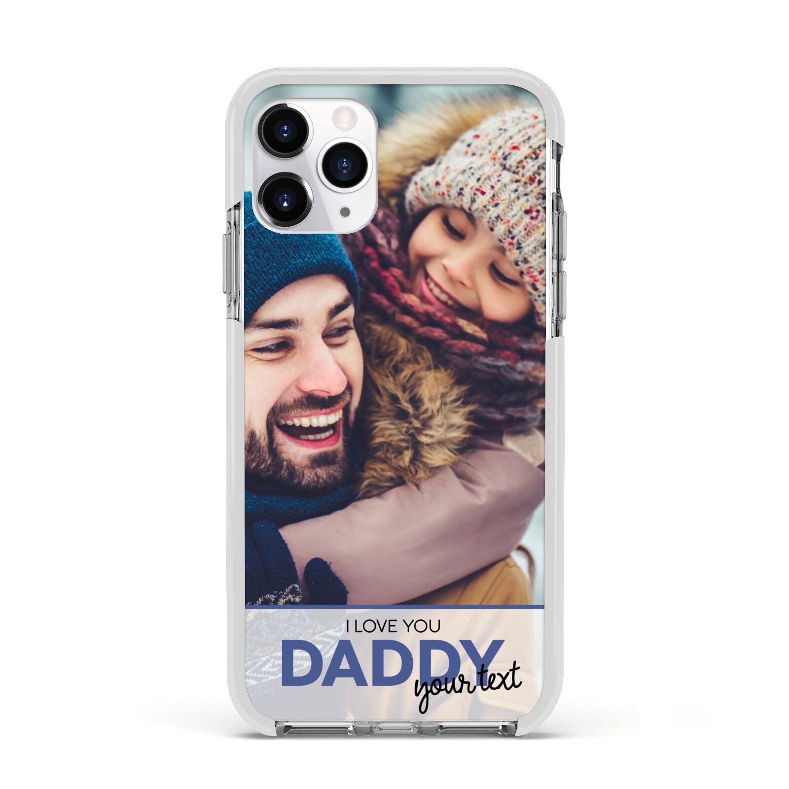 I Love You Daddy Personalised Photo Upload and Name Apple iPhone 11 Pro in Silver with White Impact Case