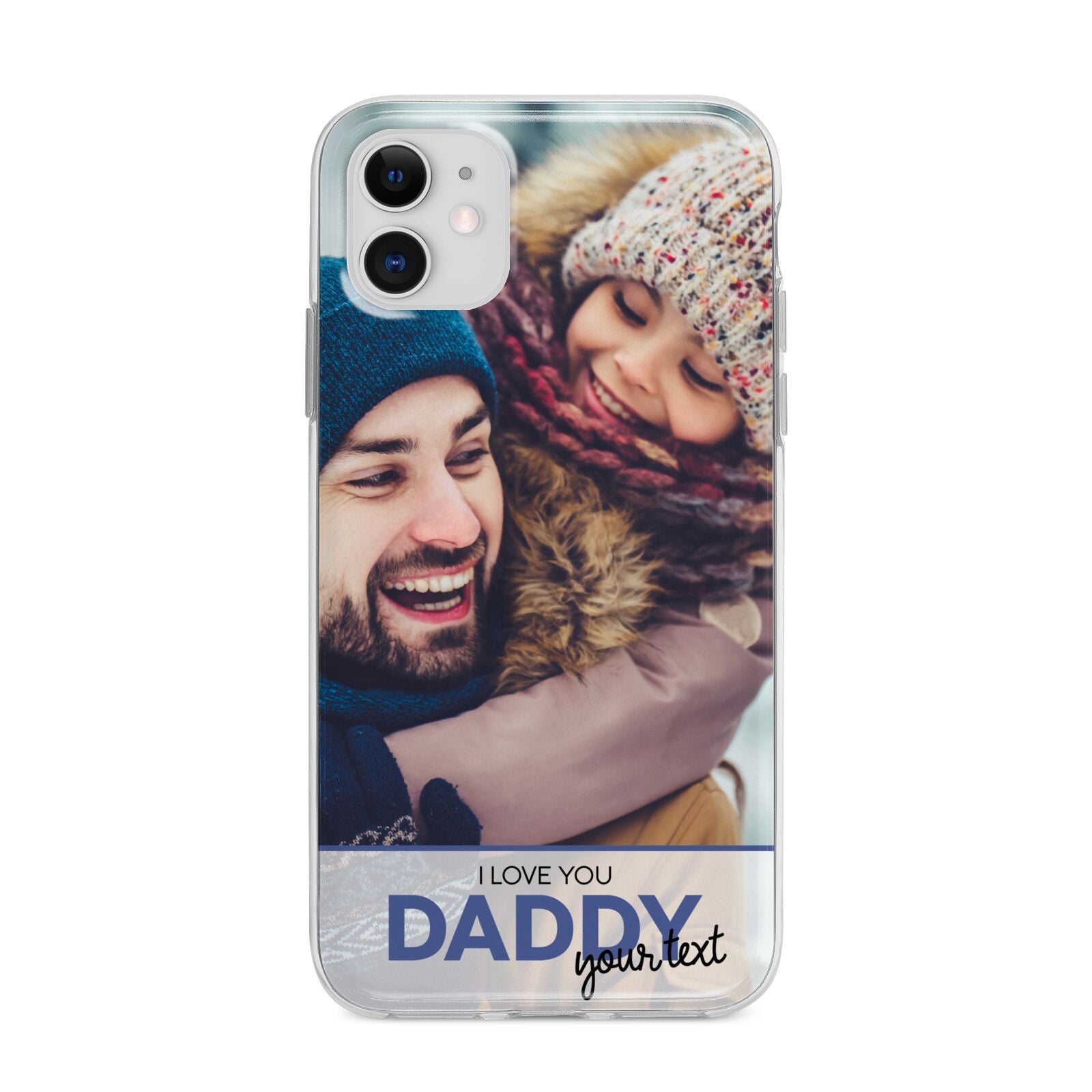 I Love You Daddy Personalised Photo Upload and Name Apple iPhone 11 in White with Bumper Case