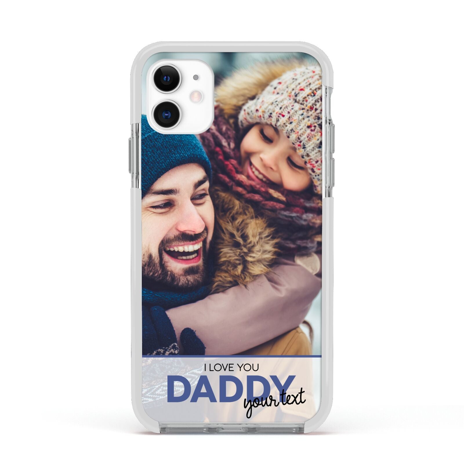 I Love You Daddy Personalised Photo Upload and Name Apple iPhone 11 in White with White Impact Case