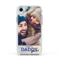I Love You Daddy Personalised Photo Upload and Name Apple iPhone XR Impact Case White Edge on Silver Phone