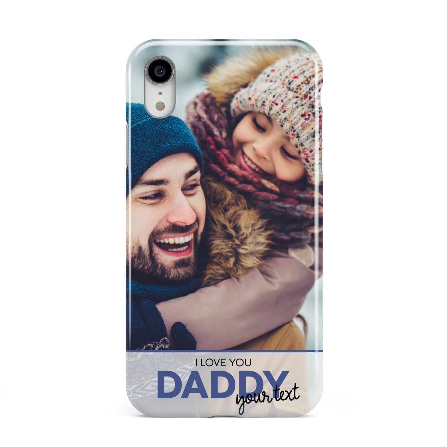 I Love You Daddy Personalised Photo Upload and Name Apple iPhone XR White 3D Tough Case