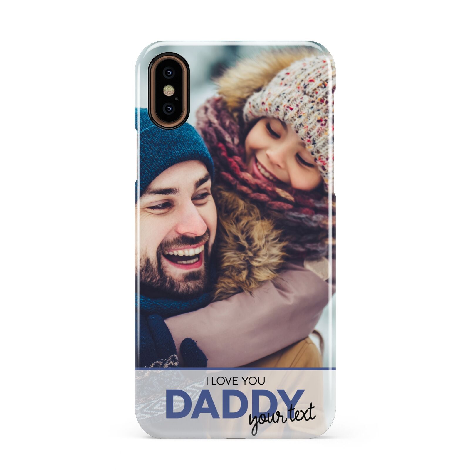 I Love You Daddy Personalised Photo Upload and Name Apple iPhone XS 3D Snap Case
