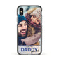 I Love You Daddy Personalised Photo Upload and Name Apple iPhone Xs Impact Case Black Edge on Silver Phone