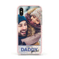 I Love You Daddy Personalised Photo Upload and Name Apple iPhone Xs Impact Case Pink Edge on Gold Phone