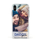 I Love You Daddy Personalised Photo Upload and Name Apple iPhone Xs Impact Case White Edge on Silver Phone