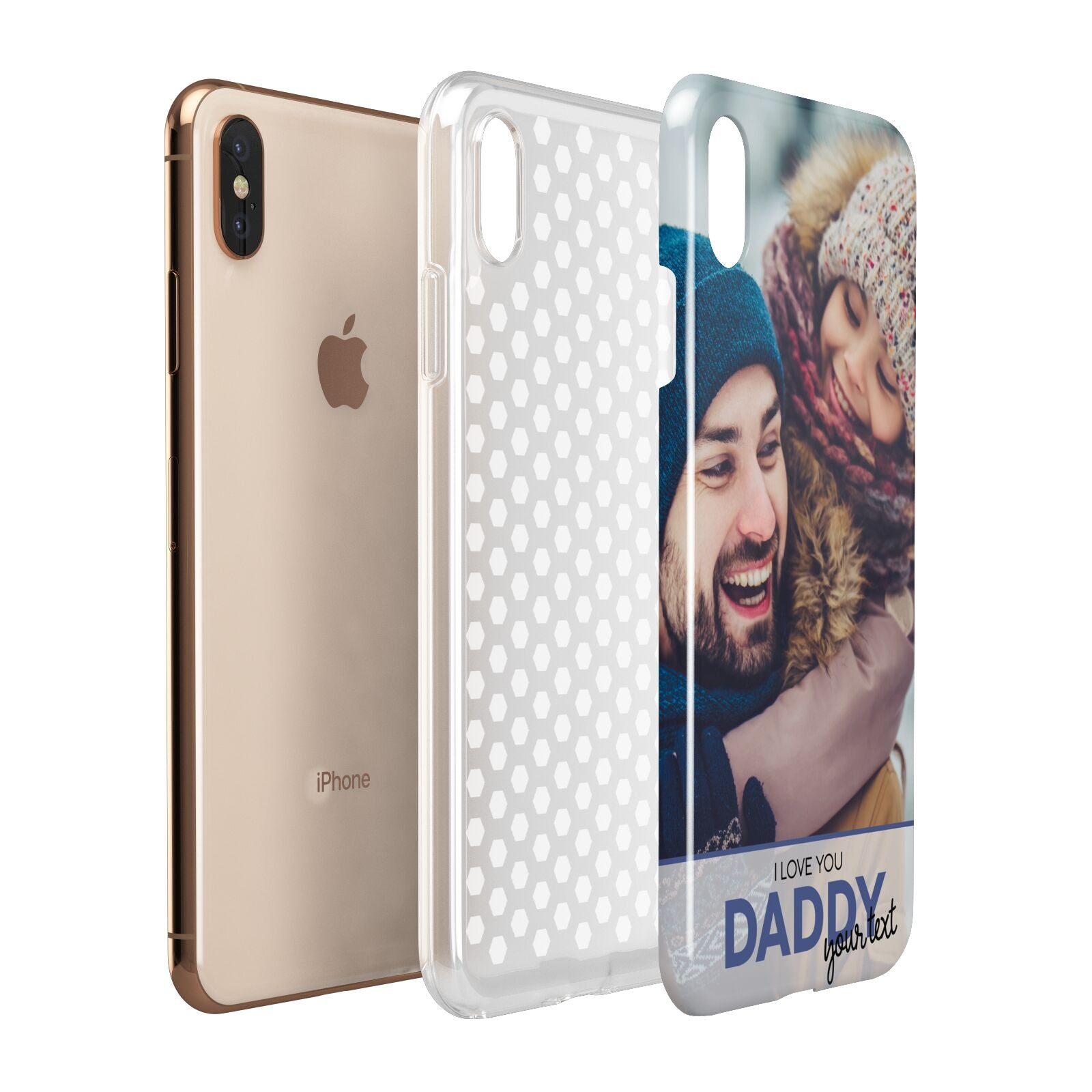I Love You Daddy Personalised Photo Upload and Name Apple iPhone Xs Max 3D Tough Case Expanded View