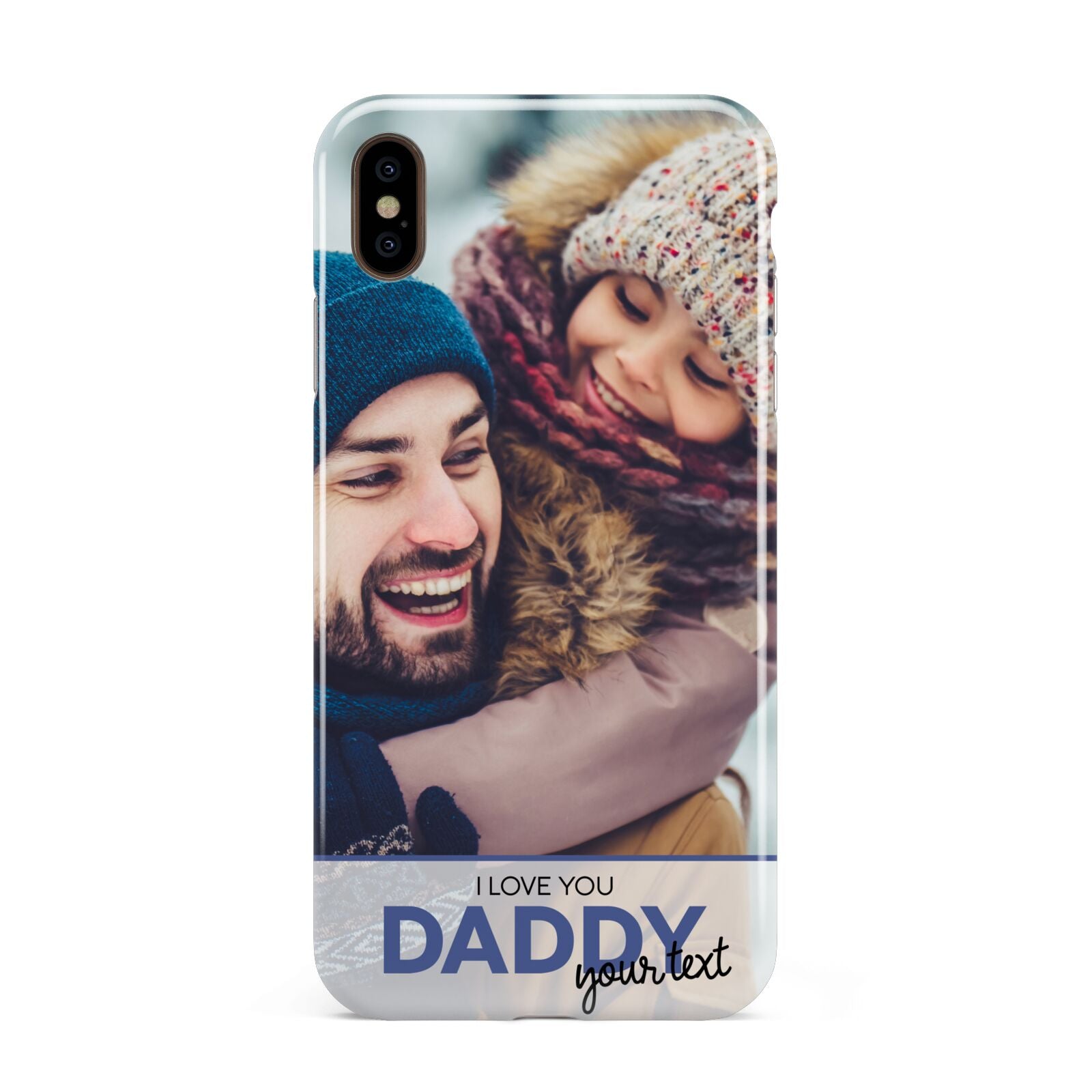 I Love You Daddy Personalised Photo Upload and Name Apple iPhone Xs Max 3D Tough Case