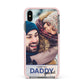 I Love You Daddy Personalised Photo Upload and Name Apple iPhone Xs Max Impact Case Pink Edge on Black Phone