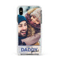 I Love You Daddy Personalised Photo Upload and Name Apple iPhone Xs Max Impact Case White Edge on Black Phone
