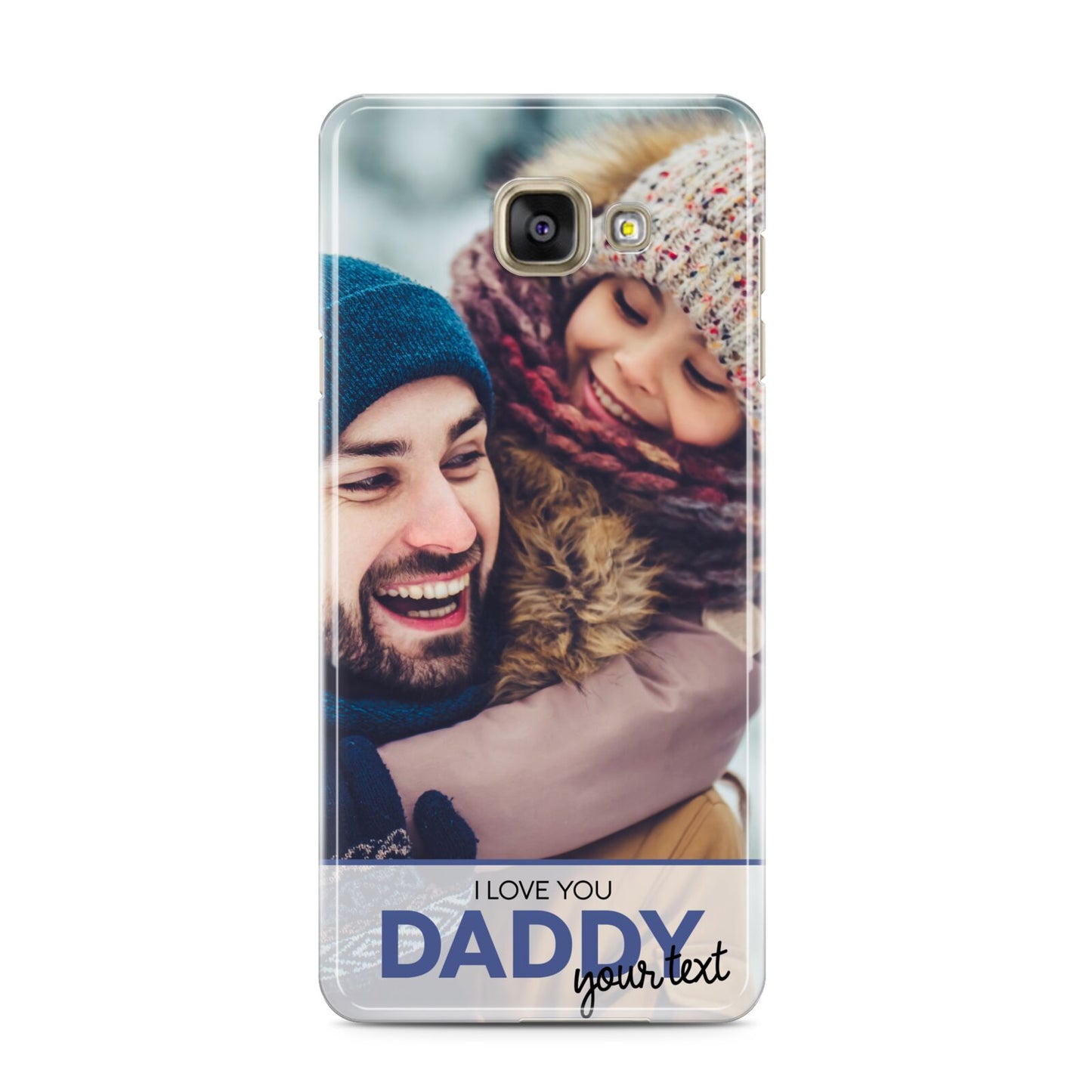 I Love You Daddy Personalised Photo Upload and Name Samsung Galaxy A3 2016 Case on gold phone
