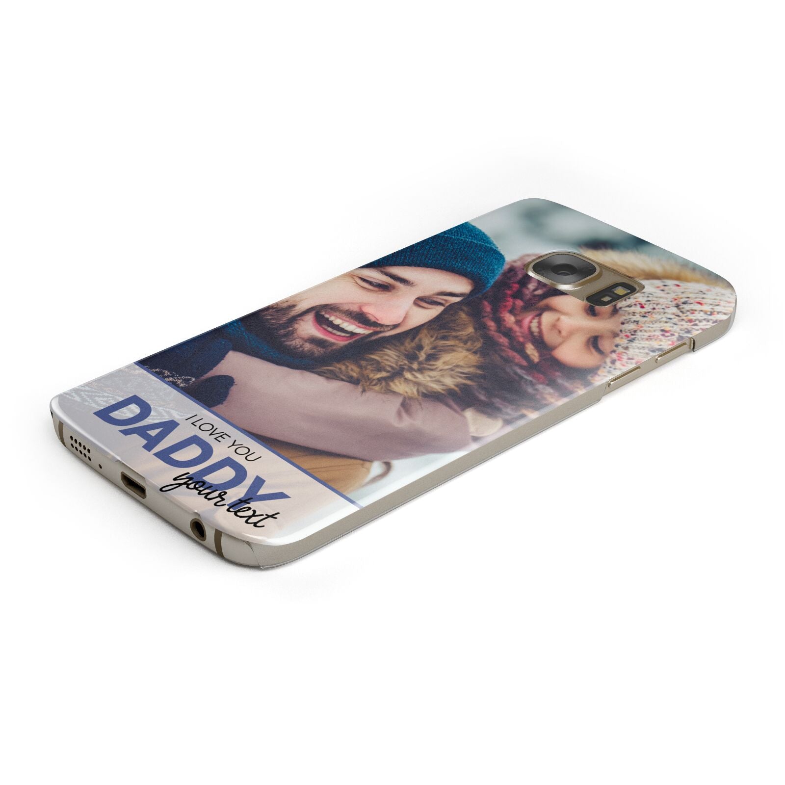I Love You Daddy Personalised Photo Upload and Name Samsung Galaxy Case Bottom Cutout