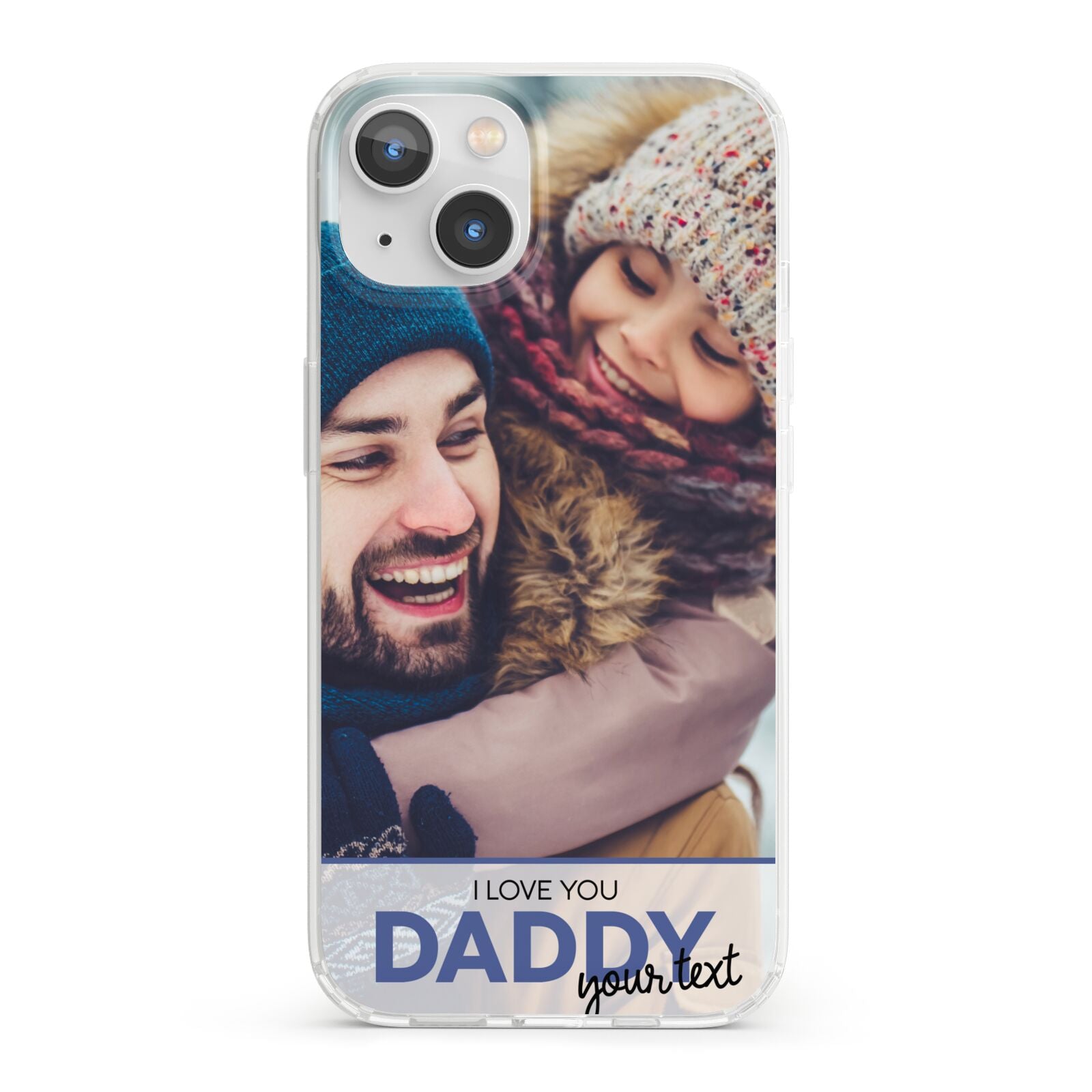 I Love You Daddy Personalised Photo Upload and Name iPhone 13 Clear Bumper Case
