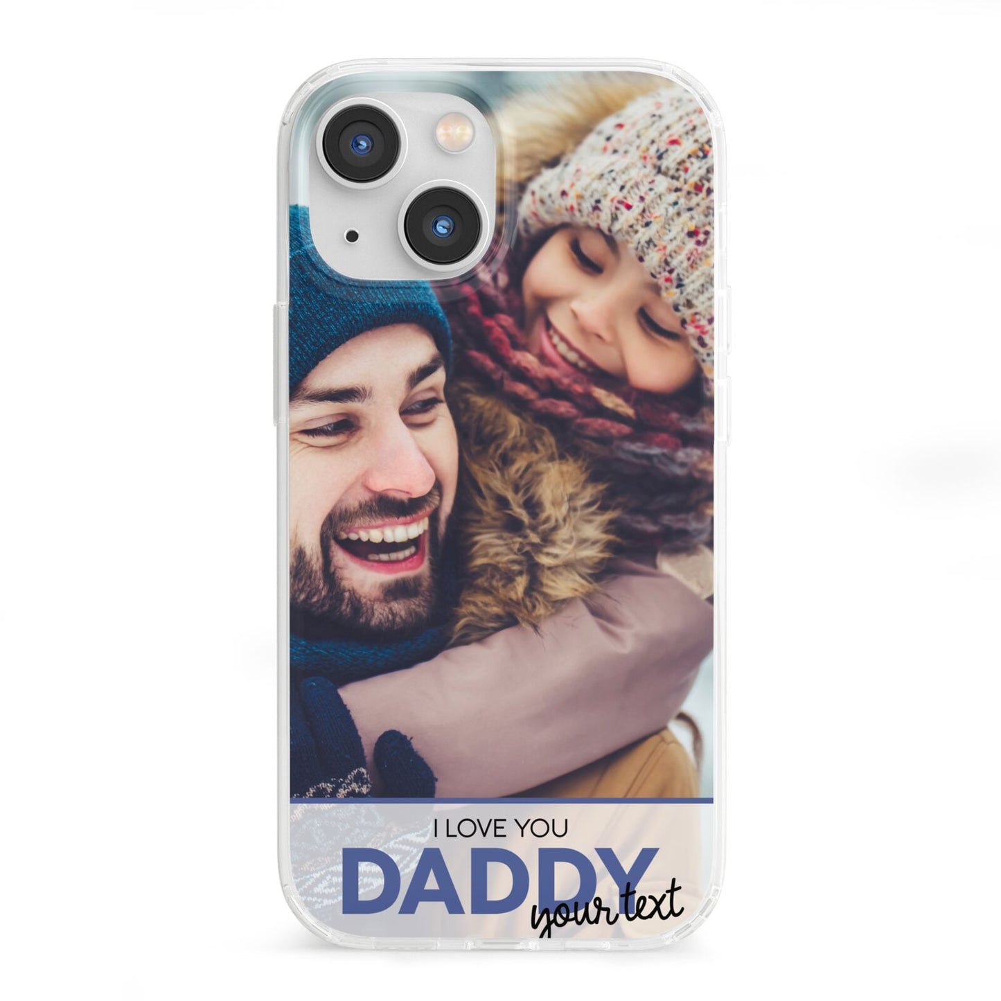 I Love You Daddy Personalised Photo Upload and Name iPhone 13 Mini Clear Bumper Case