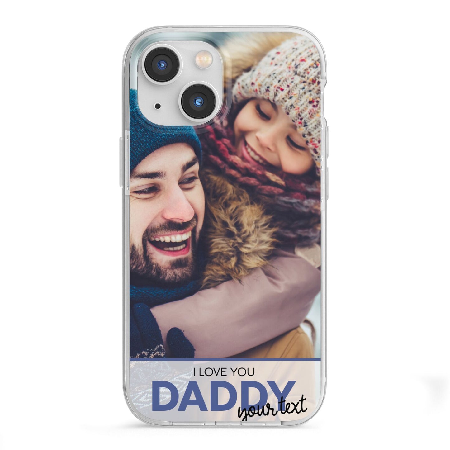 I Love You Daddy Personalised Photo Upload and Name iPhone 13 Mini TPU Impact Case with White Edges