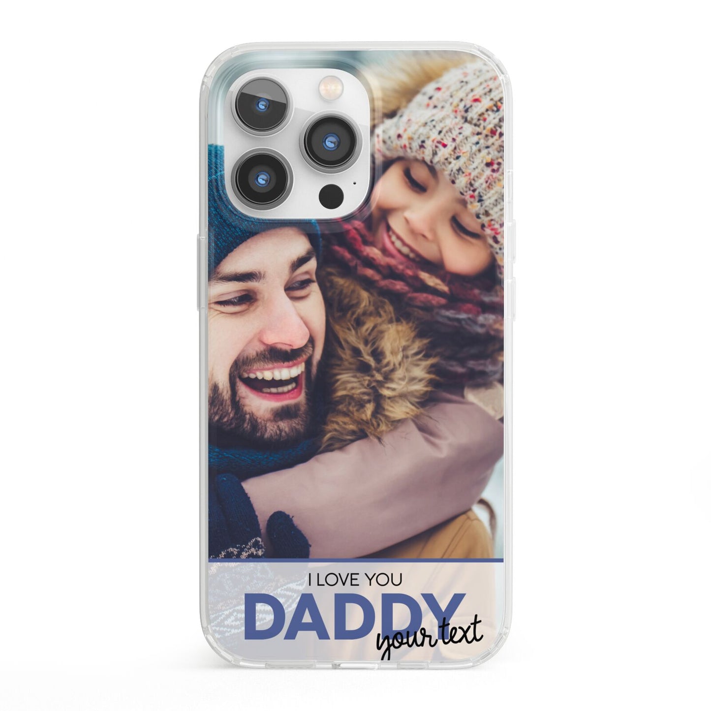 I Love You Daddy Personalised Photo Upload and Name iPhone 13 Pro Clear Bumper Case
