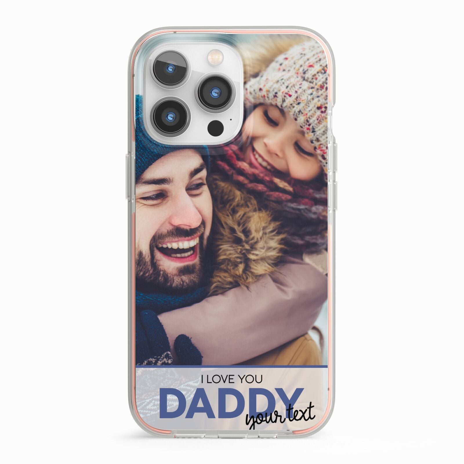 I Love You Daddy Personalised Photo Upload and Name iPhone 13 Pro TPU Impact Case with Pink Edges