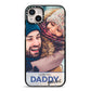 I Love You Daddy Personalised Photo Upload and Name iPhone 14 Plus Black Impact Case on Silver phone
