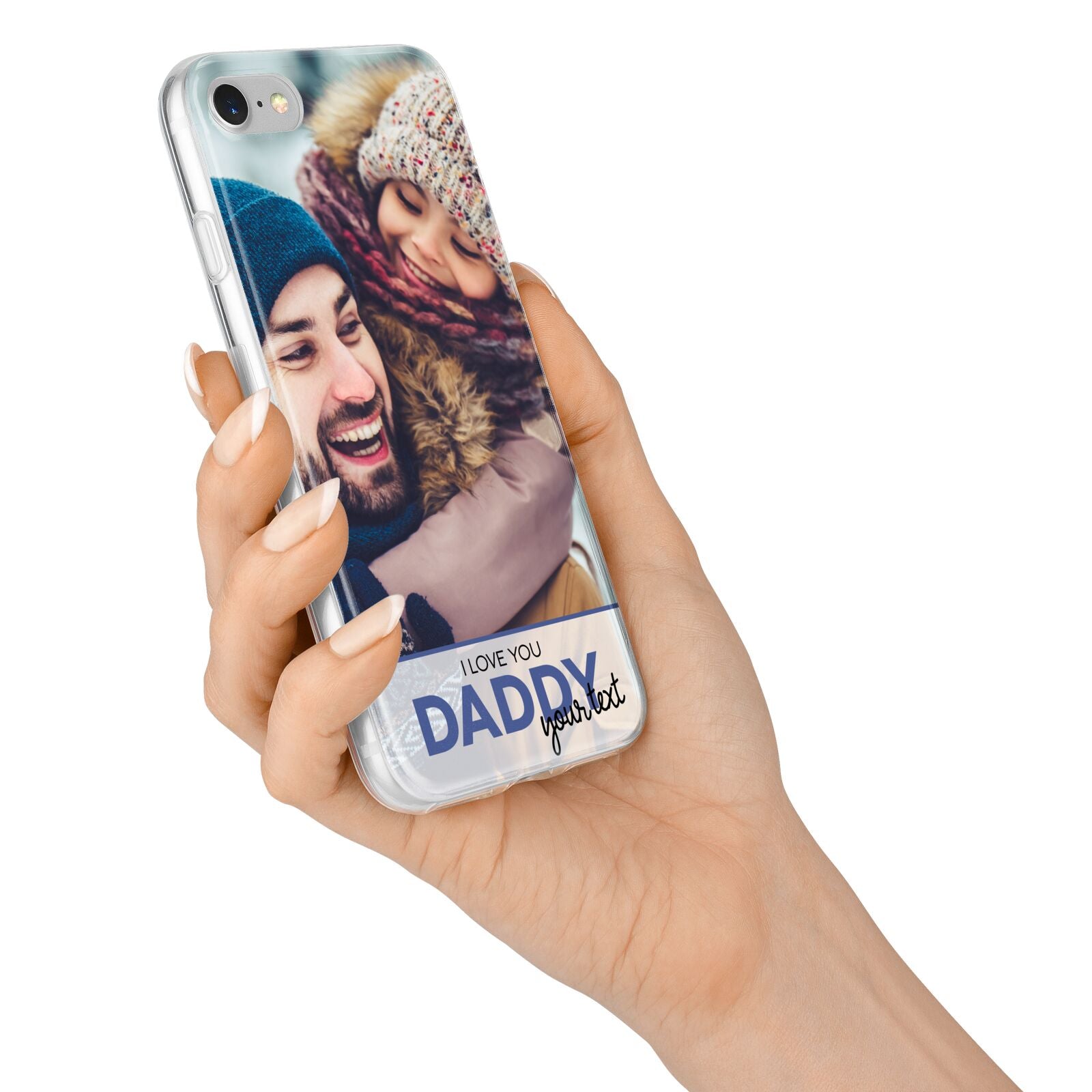 I Love You Daddy Personalised Photo Upload and Name iPhone 7 Bumper Case on Silver iPhone Alternative Image
