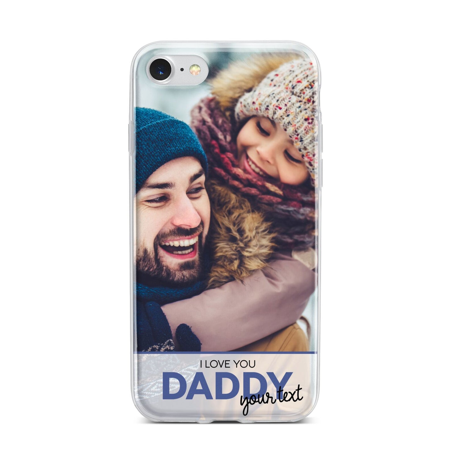 I Love You Daddy Personalised Photo Upload and Name iPhone 7 Bumper Case on Silver iPhone