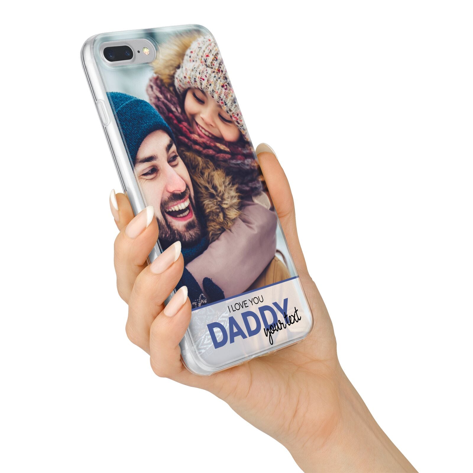 I Love You Daddy Personalised Photo Upload and Name iPhone 7 Plus Bumper Case on Silver iPhone Alternative Image