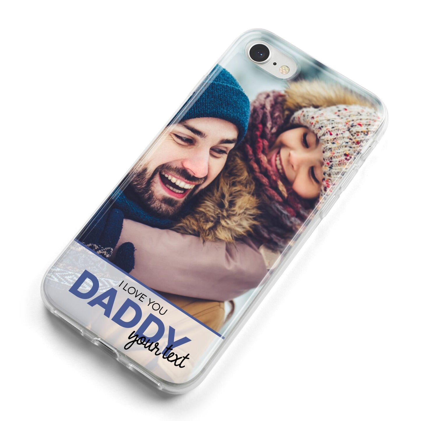 I Love You Daddy Personalised Photo Upload and Name iPhone 8 Bumper Case on Silver iPhone Alternative Image