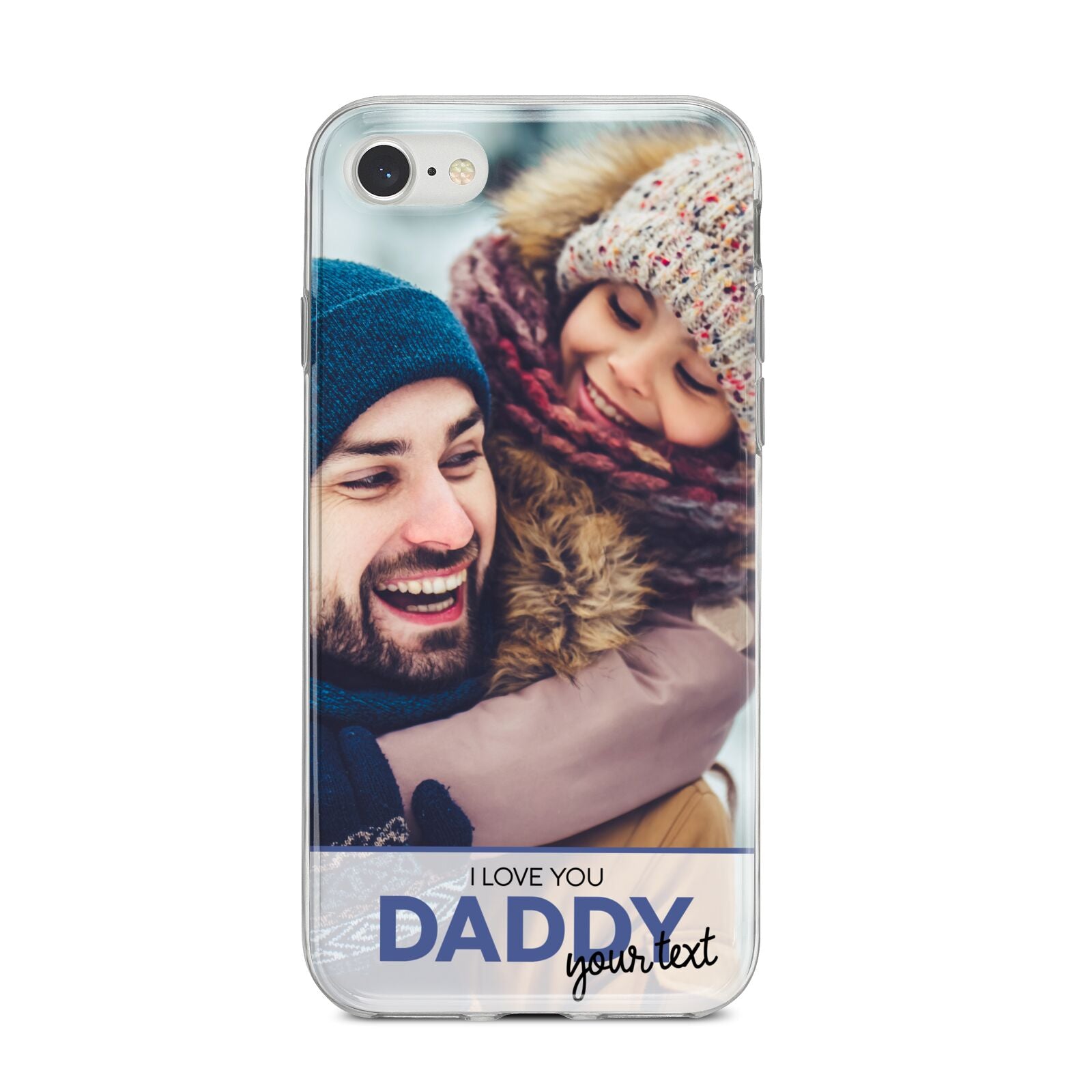 I Love You Daddy Personalised Photo Upload and Name iPhone 8 Bumper Case on Silver iPhone