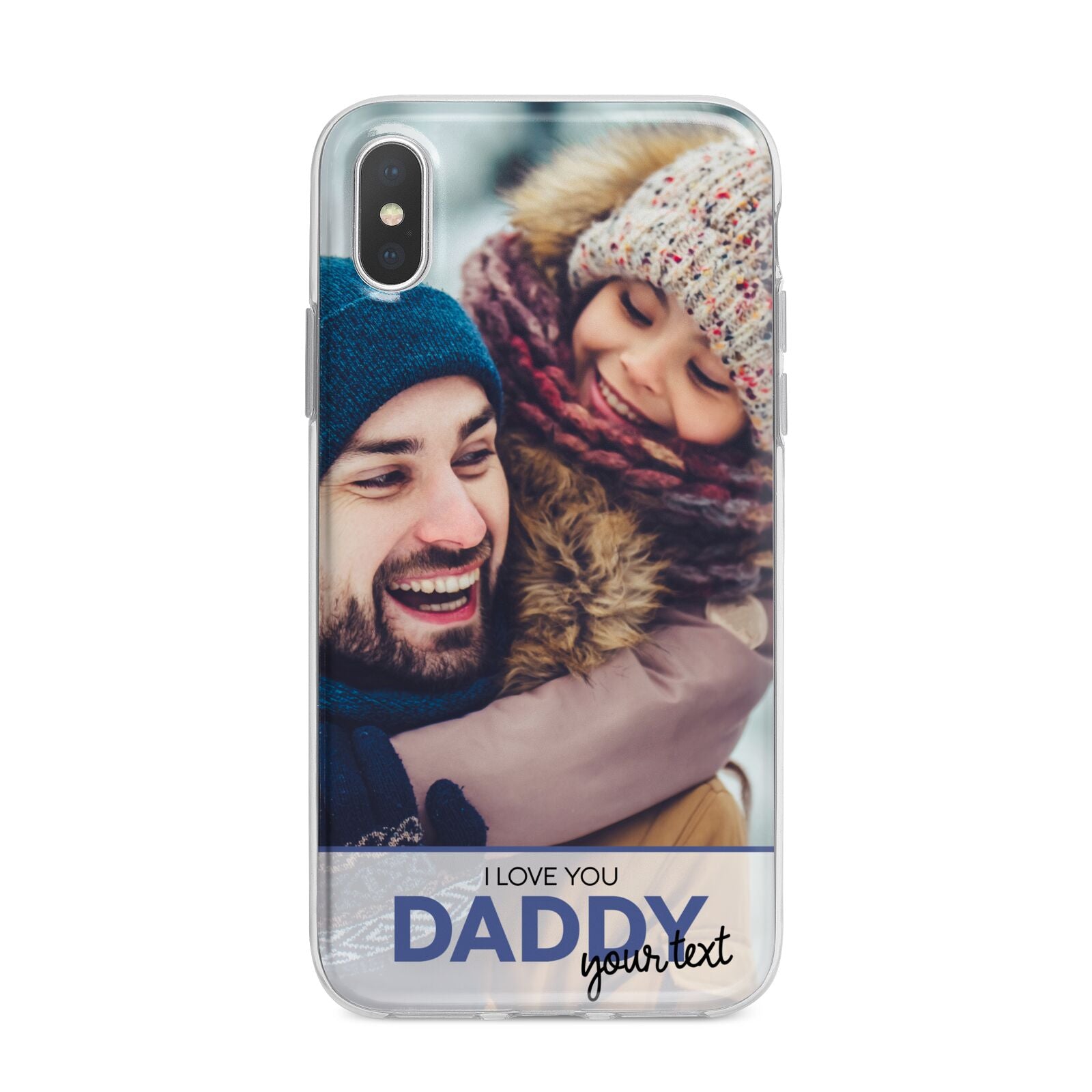 I Love You Daddy Personalised Photo Upload and Name iPhone X Bumper Case on Silver iPhone Alternative Image 1