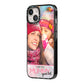 I Love You Mummy Personalised Photo Upload with Text iPhone 14 Black Impact Case Side Angle on Silver phone