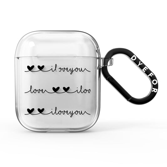 I Love You Repeat AirPods Clear Case