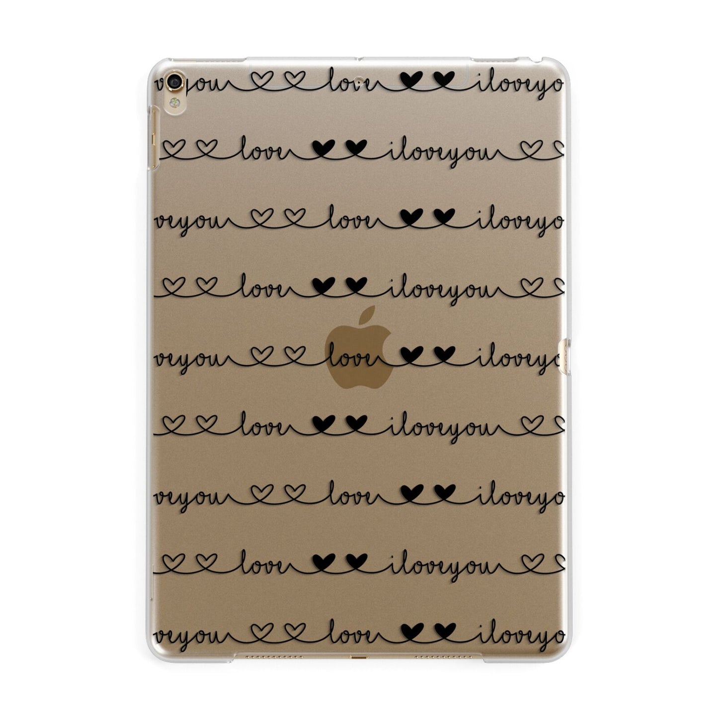 I Love You Repeat Apple iPad Gold Case